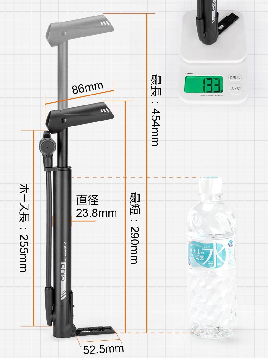 Amazon | GIYO 自転車 空気入れ 携帯ポンプ 仏式/英式/米式バルブ対応